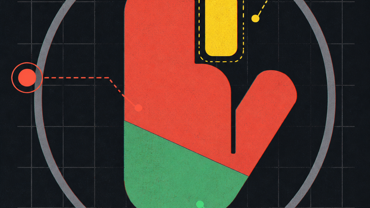 동그라미 안에서 멈춘 손